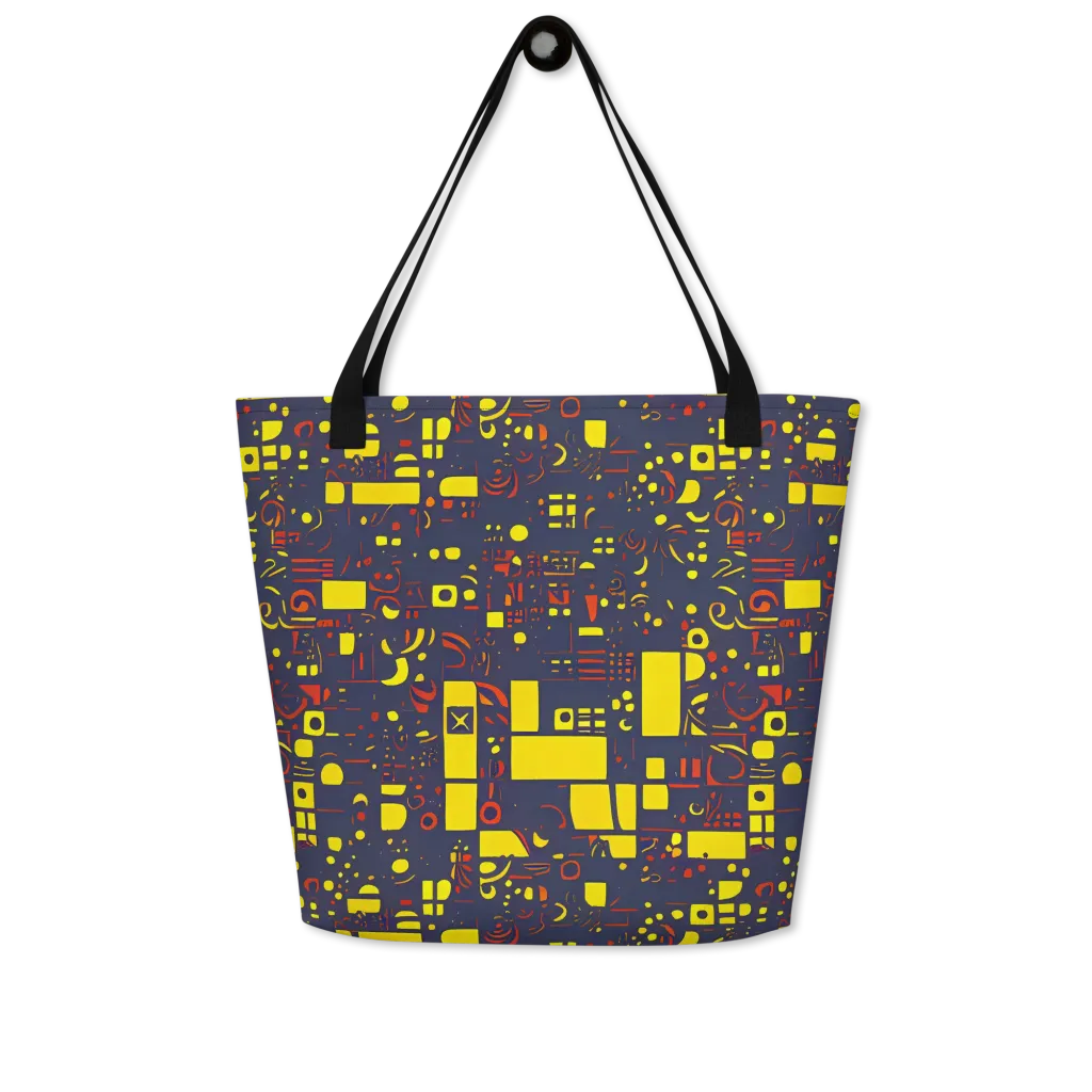 Indigo Voltage on Large Tote Bag W/ Pocket — Front