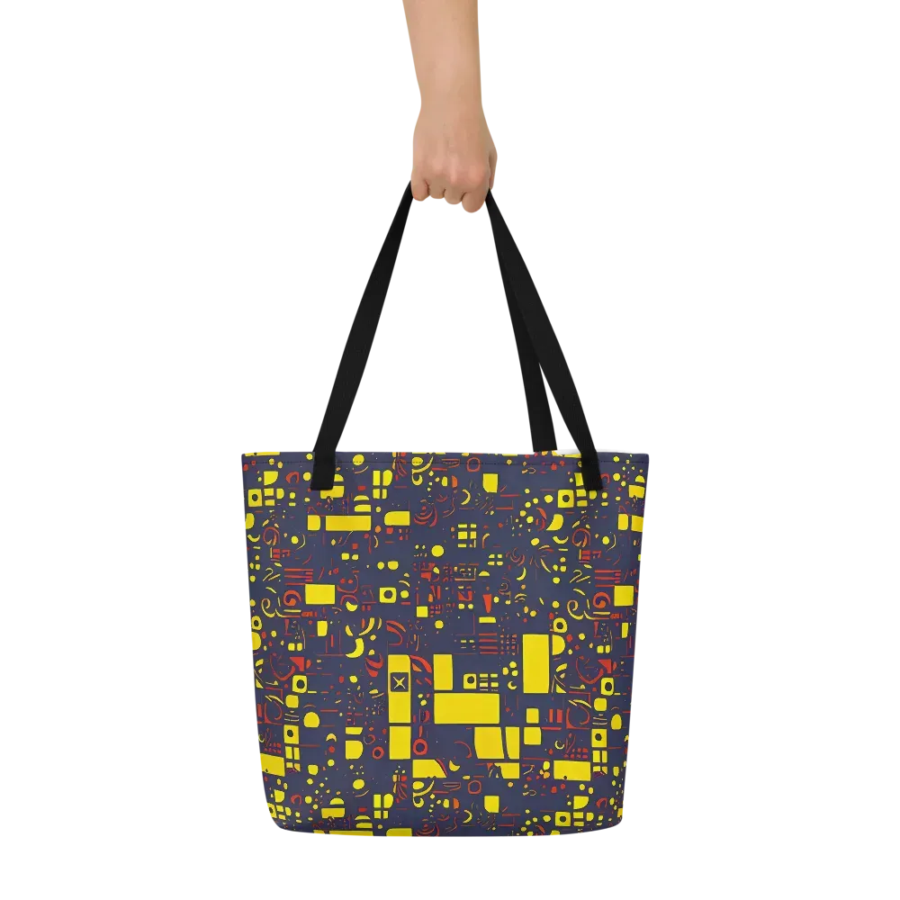 Indigo Voltage on Large Tote Bag W/ Pocket — Front