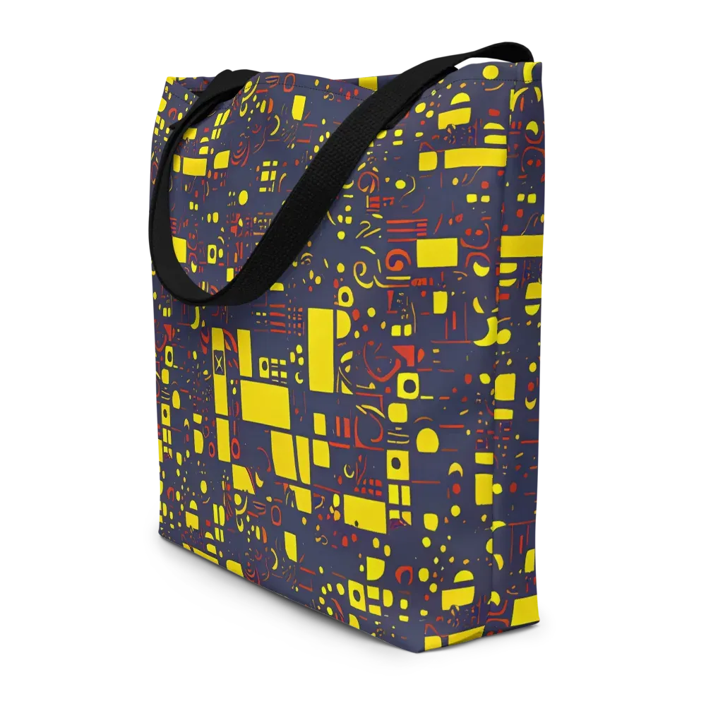 Indigo Voltage on Large Tote Bag W/ Pocket — Front
