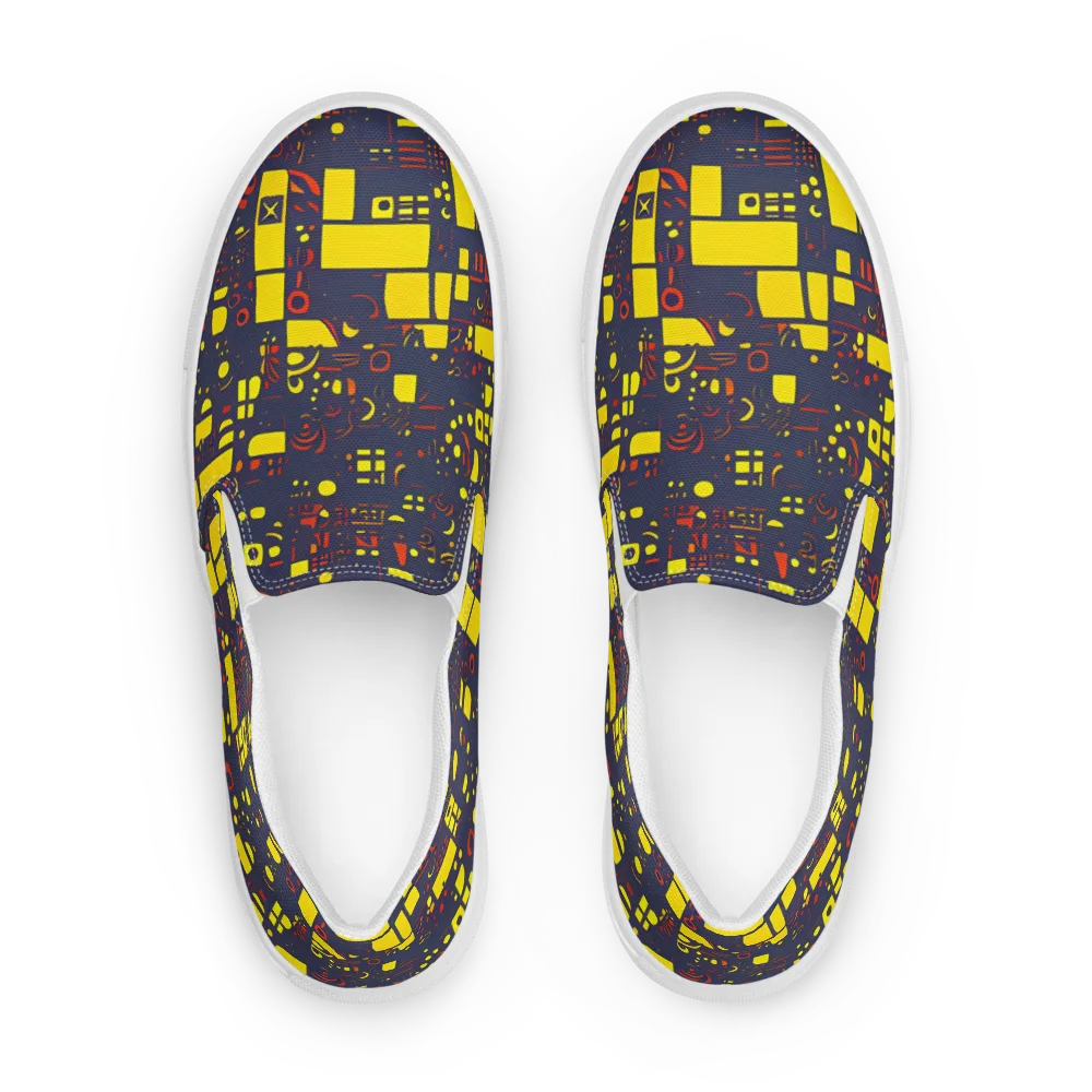 Indigo Voltage on Women's Slip-On Canvas Shoes — Front