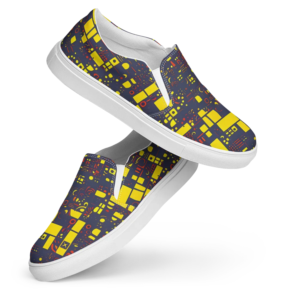Indigo Voltage on Women's Slip-On Canvas Shoes — Front