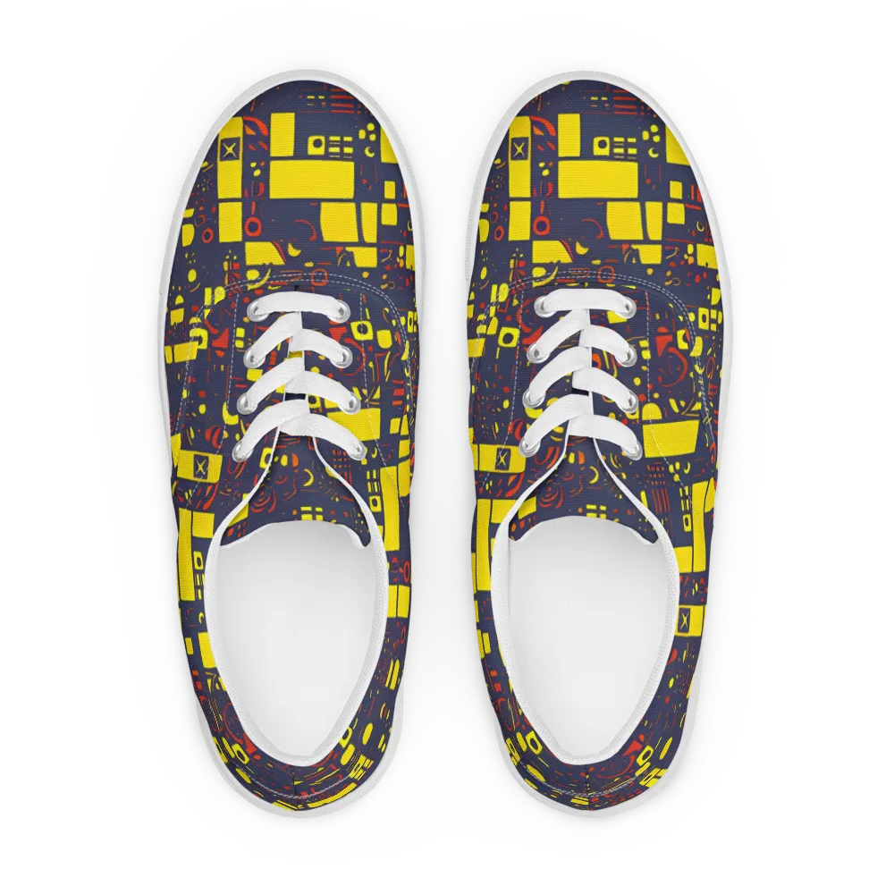 Indigo Voltage on Men's Lace-Up Canvas Shoes — Front