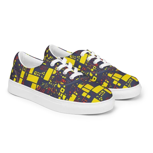 Indigo Voltage on a Men's Lace-Up Canvas Shoes