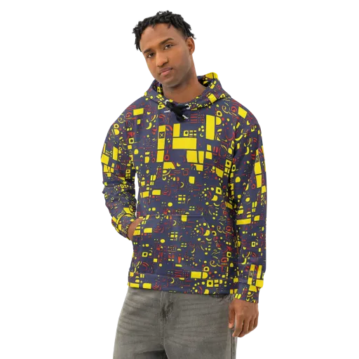 Indigo Voltage on a Cotton Hoodie