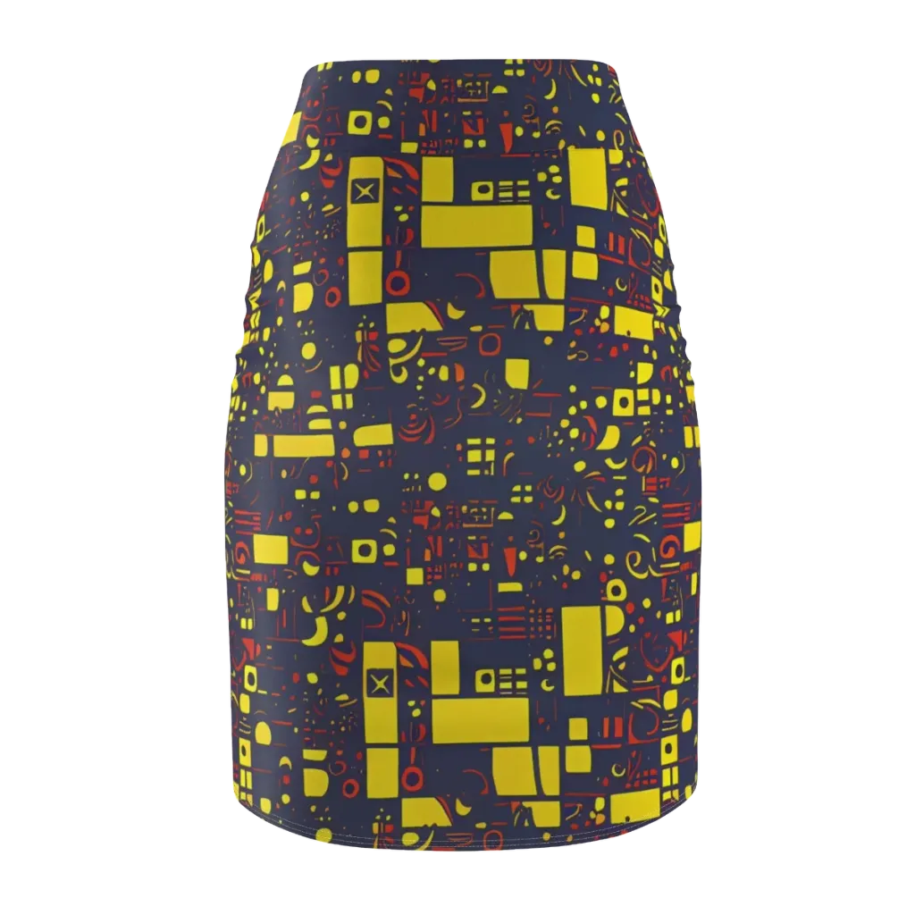 Indigo Voltage on Pencil Skirt — Back