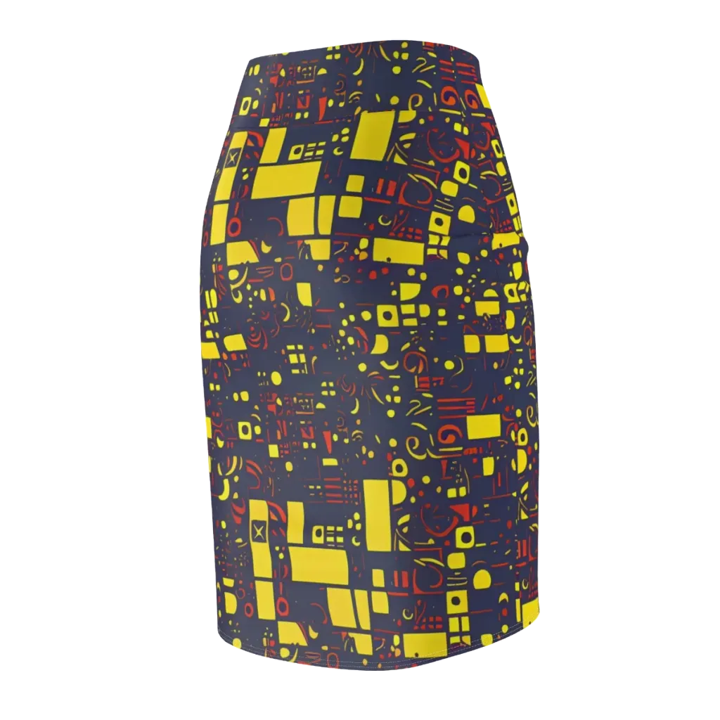 Indigo Voltage on Pencil Skirt — Back Side