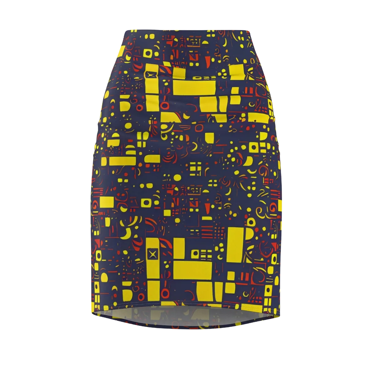 Indigo Voltage on Pencil Skirt — Front