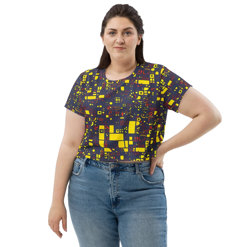Indigo Voltage on Crop Tee — Front