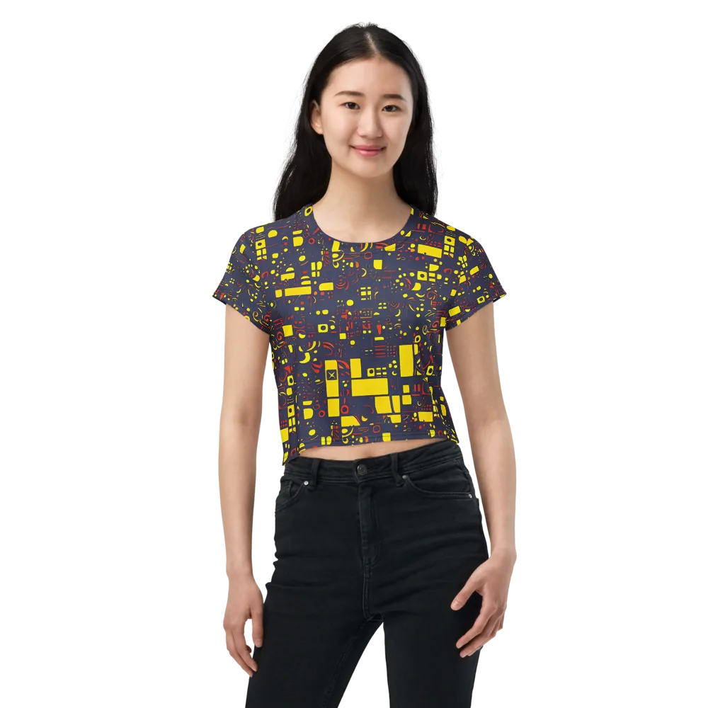 Indigo Voltage on Crop Tee — Front
