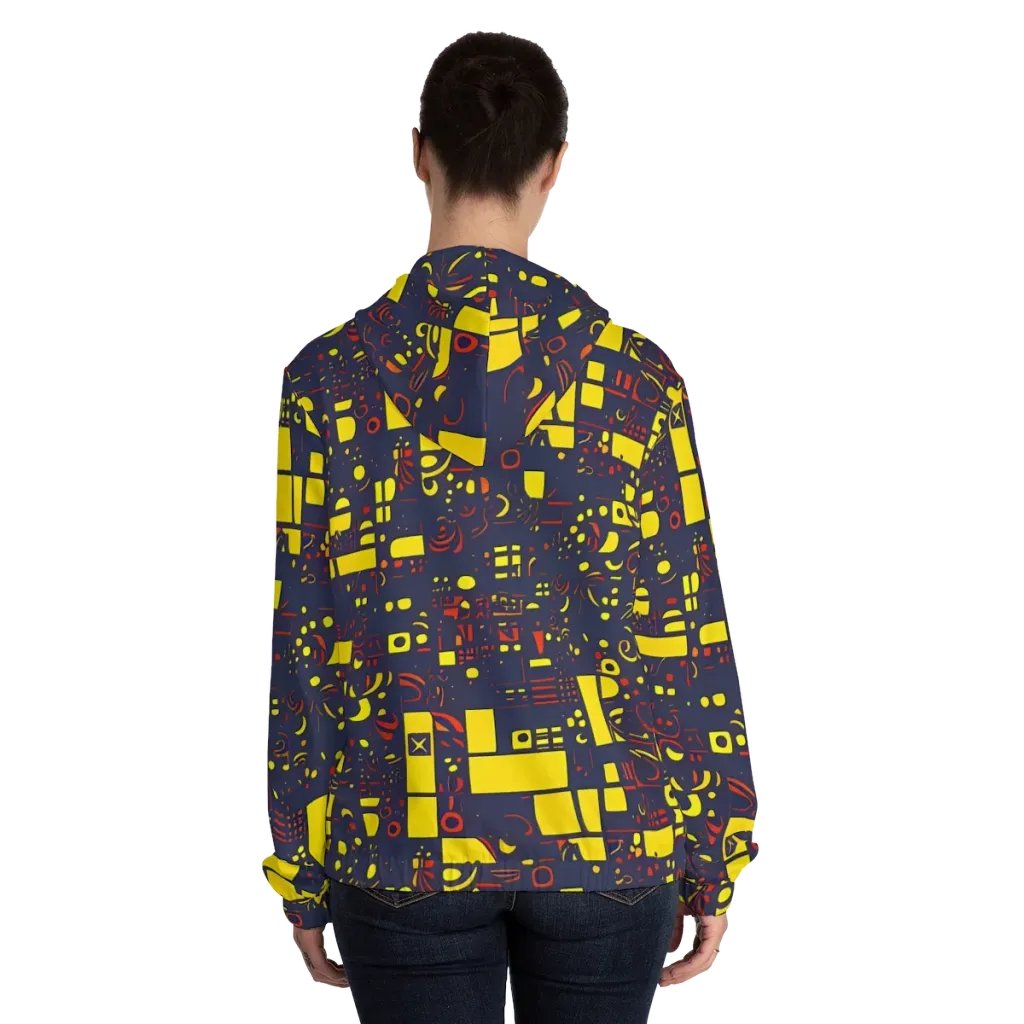 Indigo Voltage on Women's Full-Zip Hoodie — Back On Person