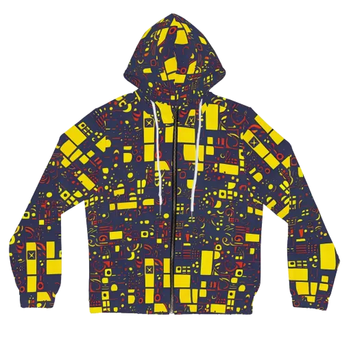 Indigo Voltage on a Women's Full-Zip Hoodie
