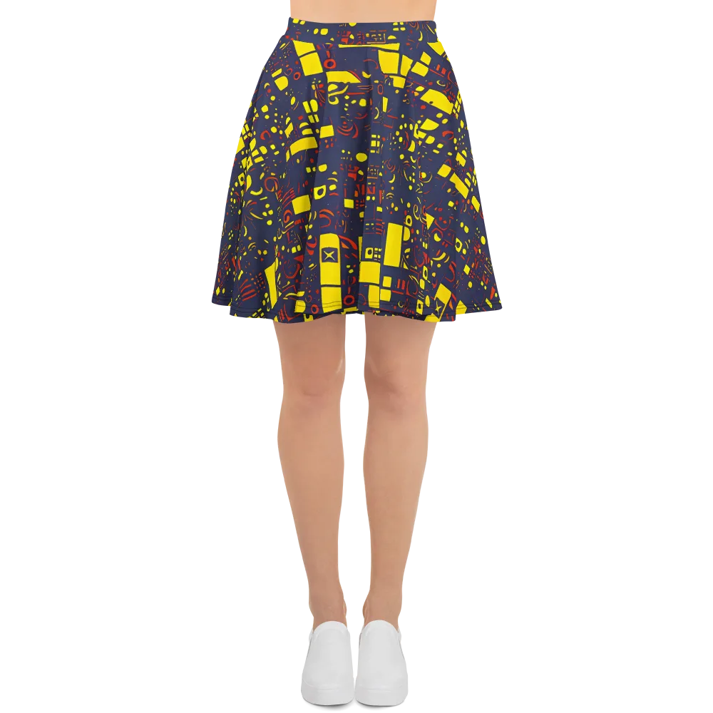 Indigo Voltage on Skater Skirt — Front