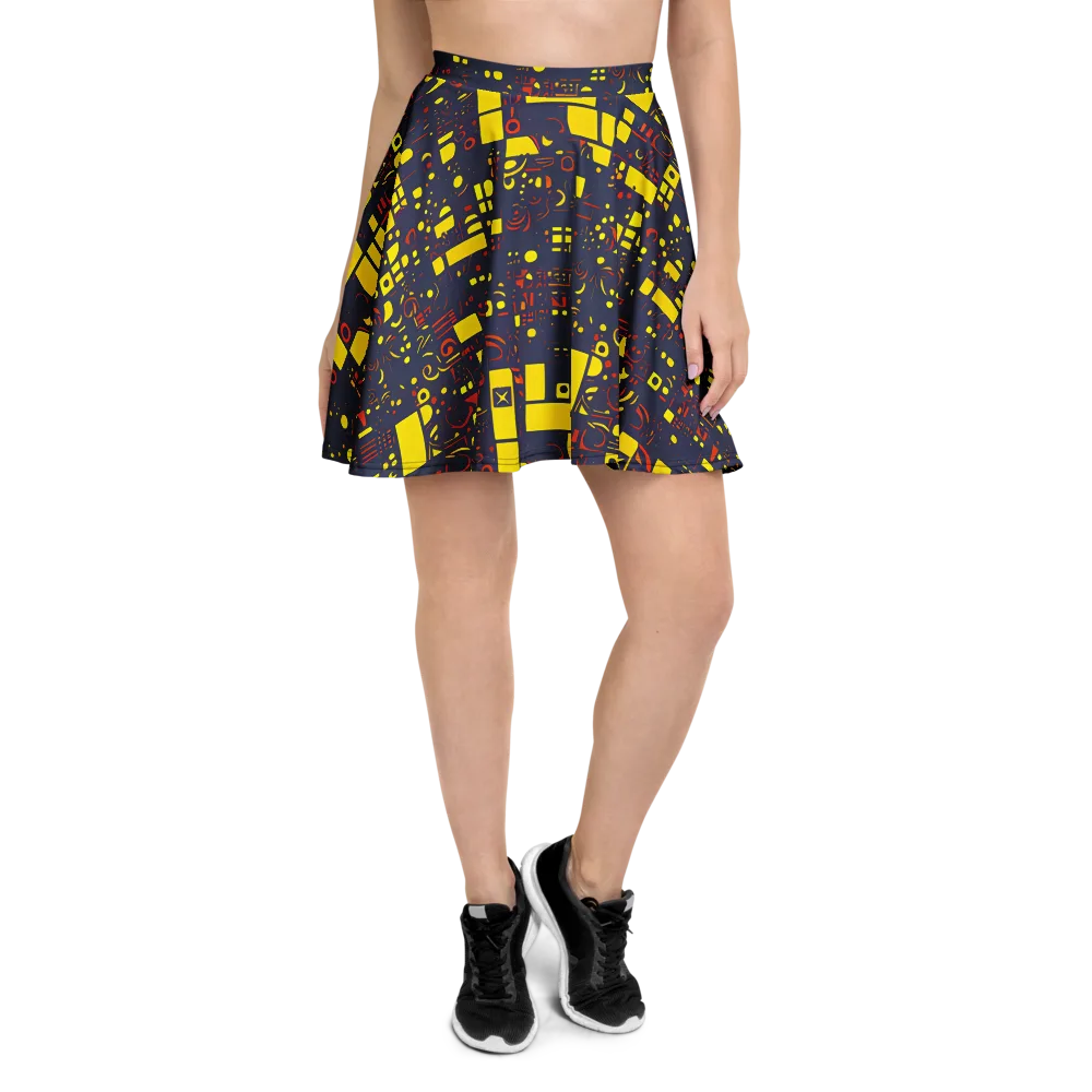 Indigo Voltage on Skater Skirt — Front