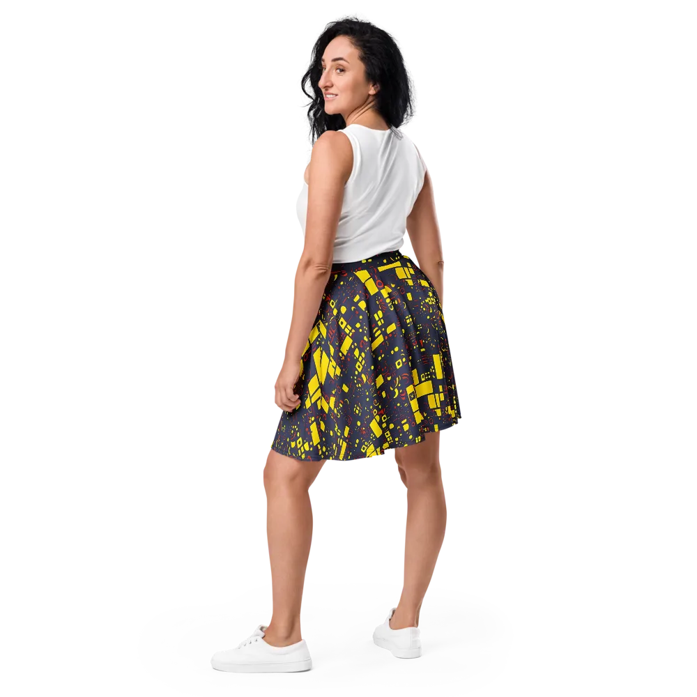 Indigo Voltage on Skater Skirt — Back