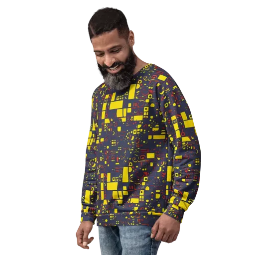Indigo Voltage on a Sweatshirt