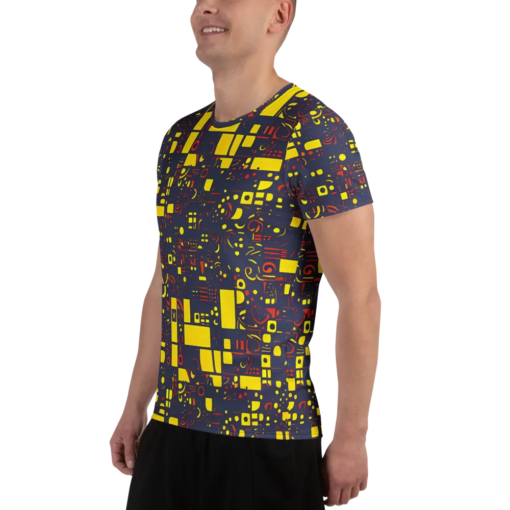 Indigo Voltage on Men's Athletic T-Shirt — Left