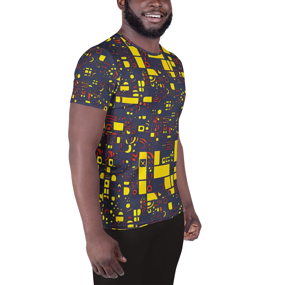 Indigo Voltage on Men's Athletic T-Shirt — Right