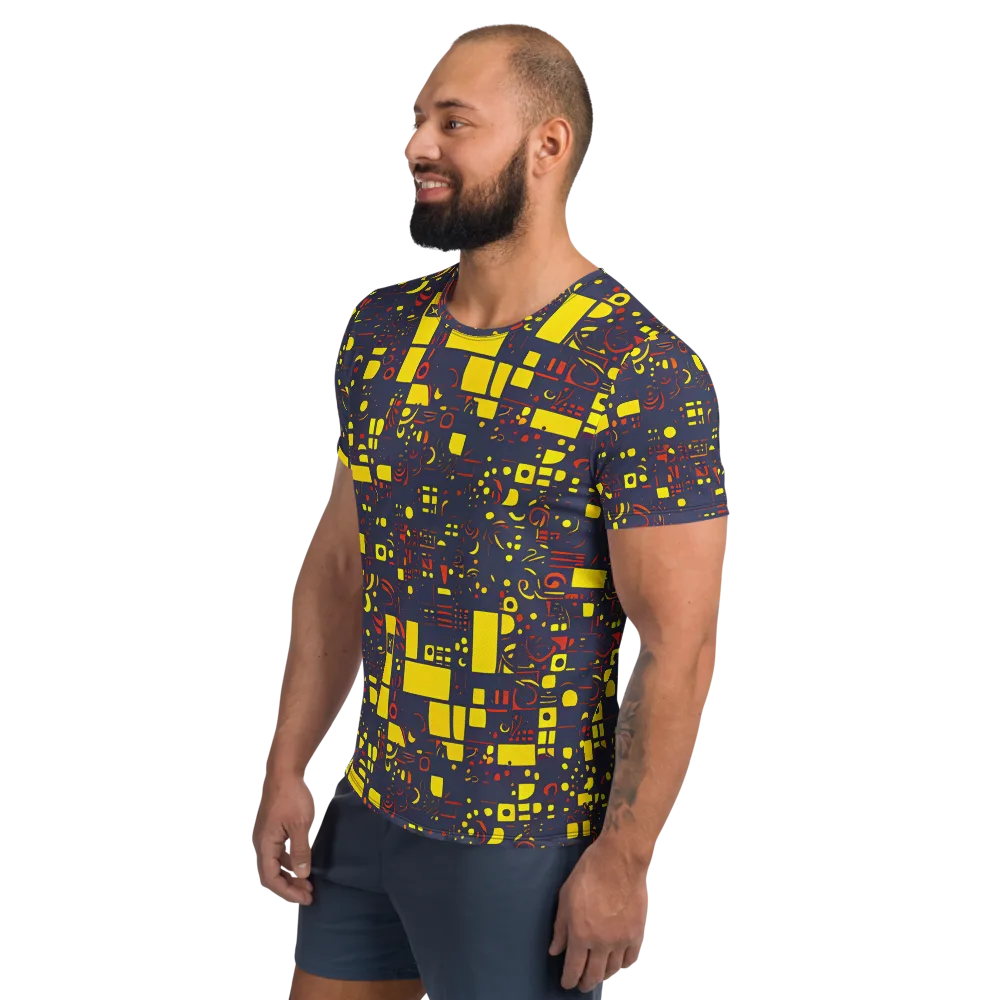 Indigo Voltage on Men's Athletic T-Shirt — Left