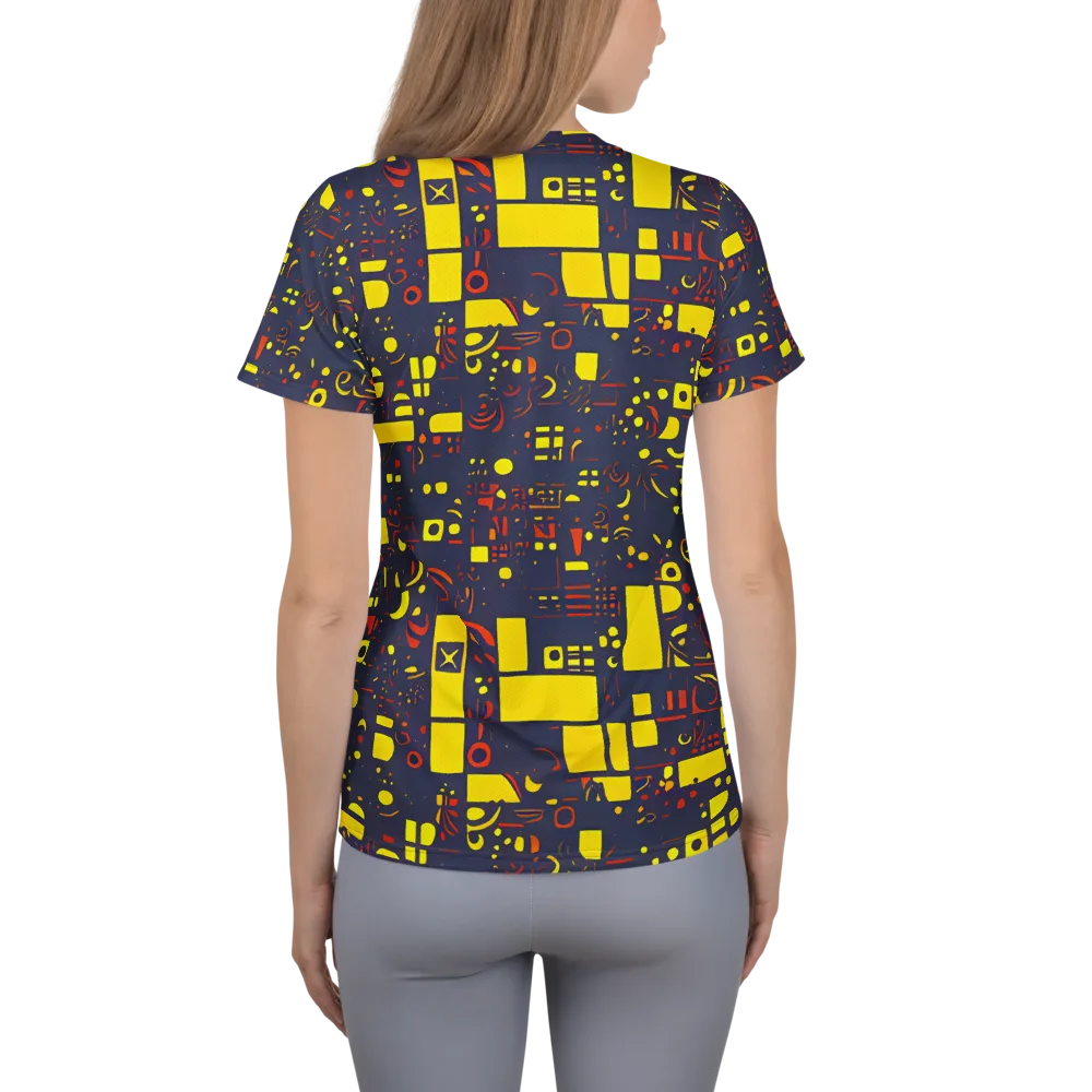 Indigo Voltage on Women's Athletic T-Shirt — Back