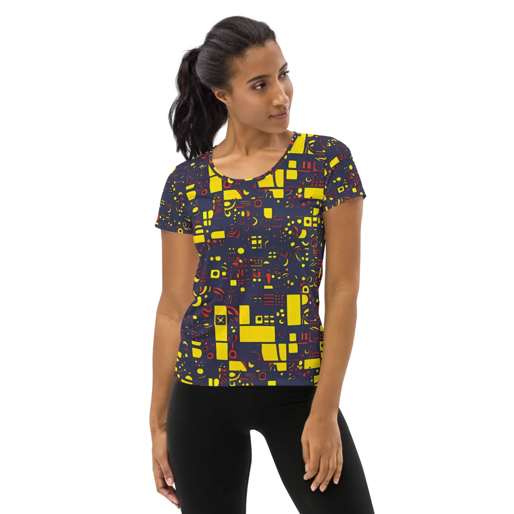 Indigo Voltage on Women's Athletic T-Shirt — Front