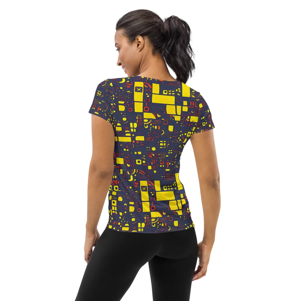 Indigo Voltage on Women's Athletic T-Shirt — Back