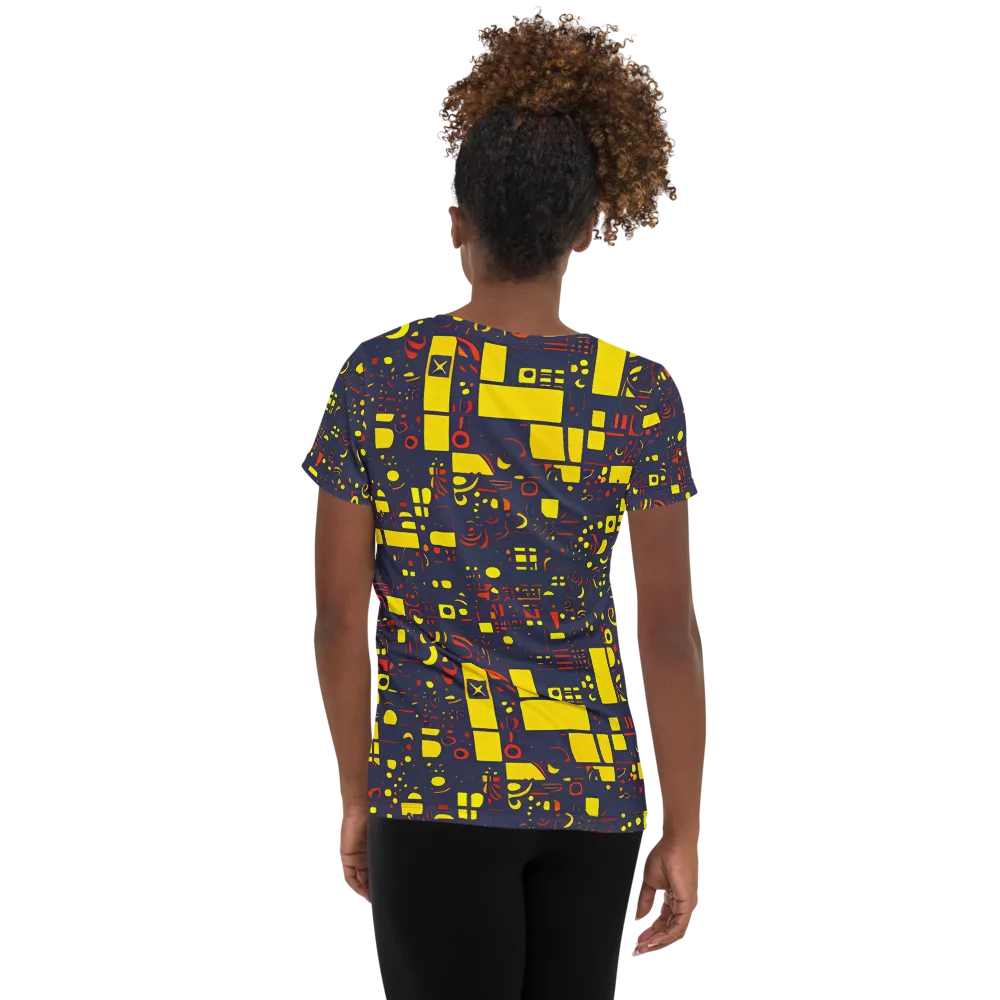 Indigo Voltage on Women's Athletic T-Shirt — Back