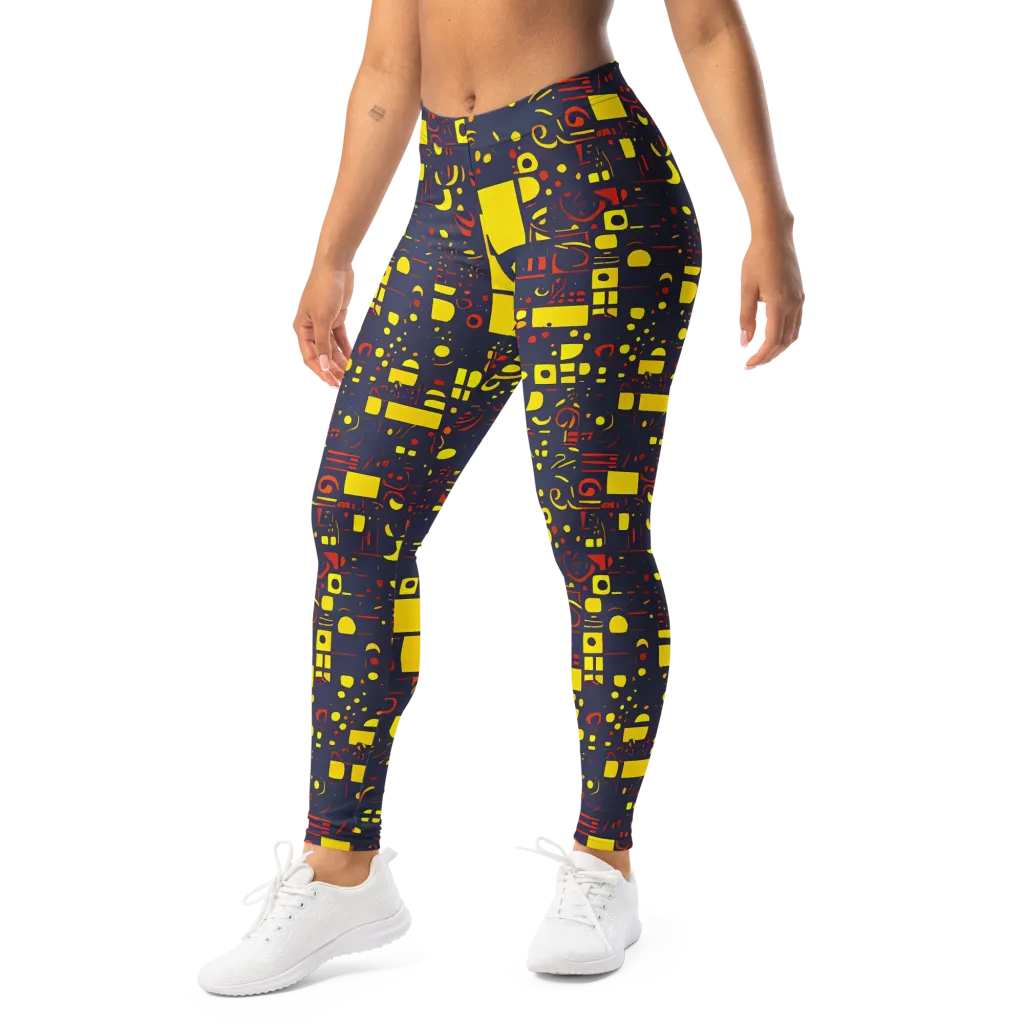 Indigo Voltage on Leggings — Left Front