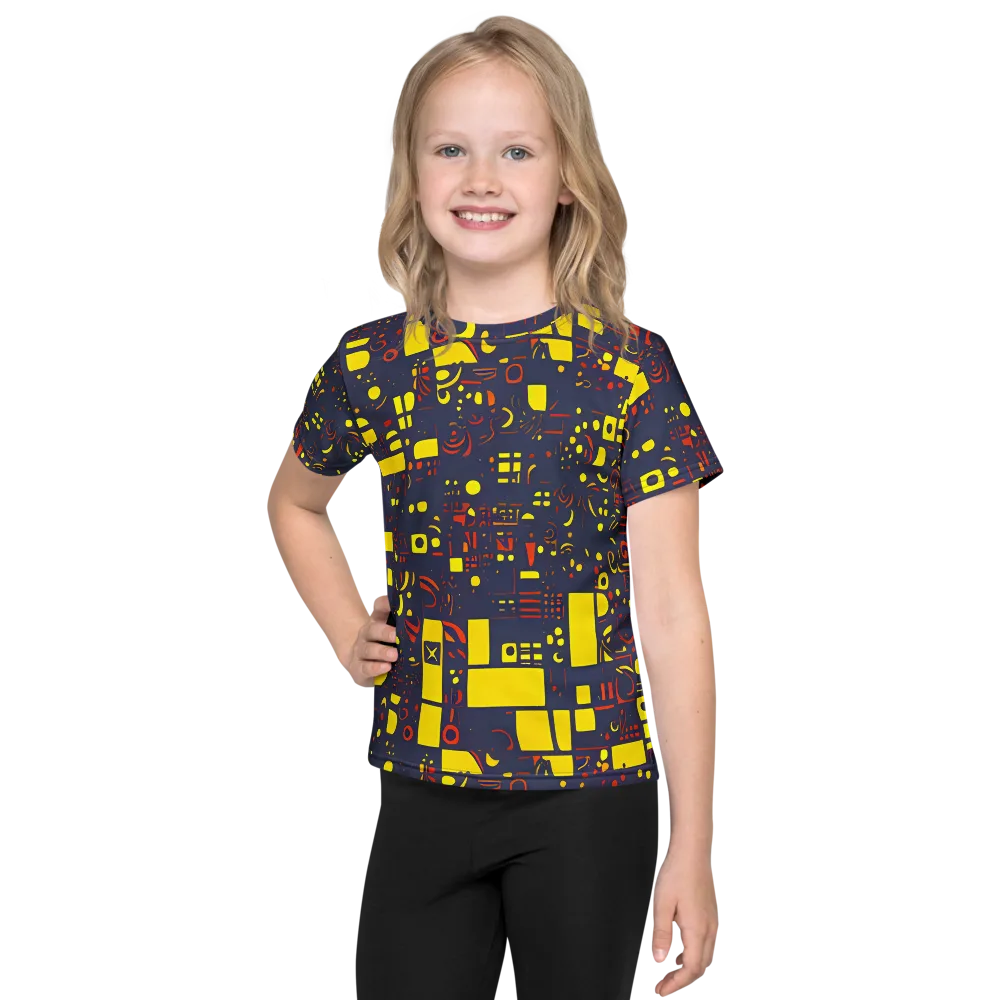 Indigo Voltage on Kids Crew Neck T-Shirt — Front