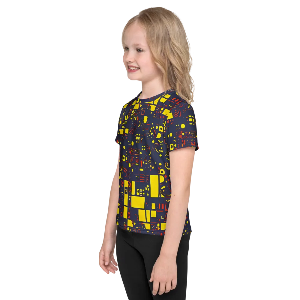 Indigo Voltage on Kids Crew Neck T-Shirt — Left