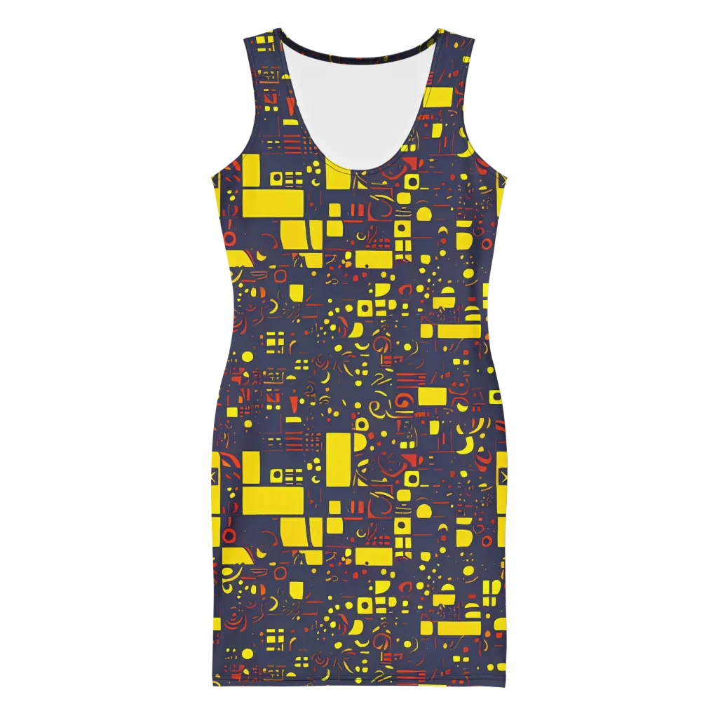 Indigo Voltage on Bodycon Dress — Front