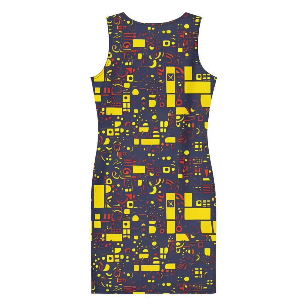 Indigo Voltage on Bodycon Dress — Back