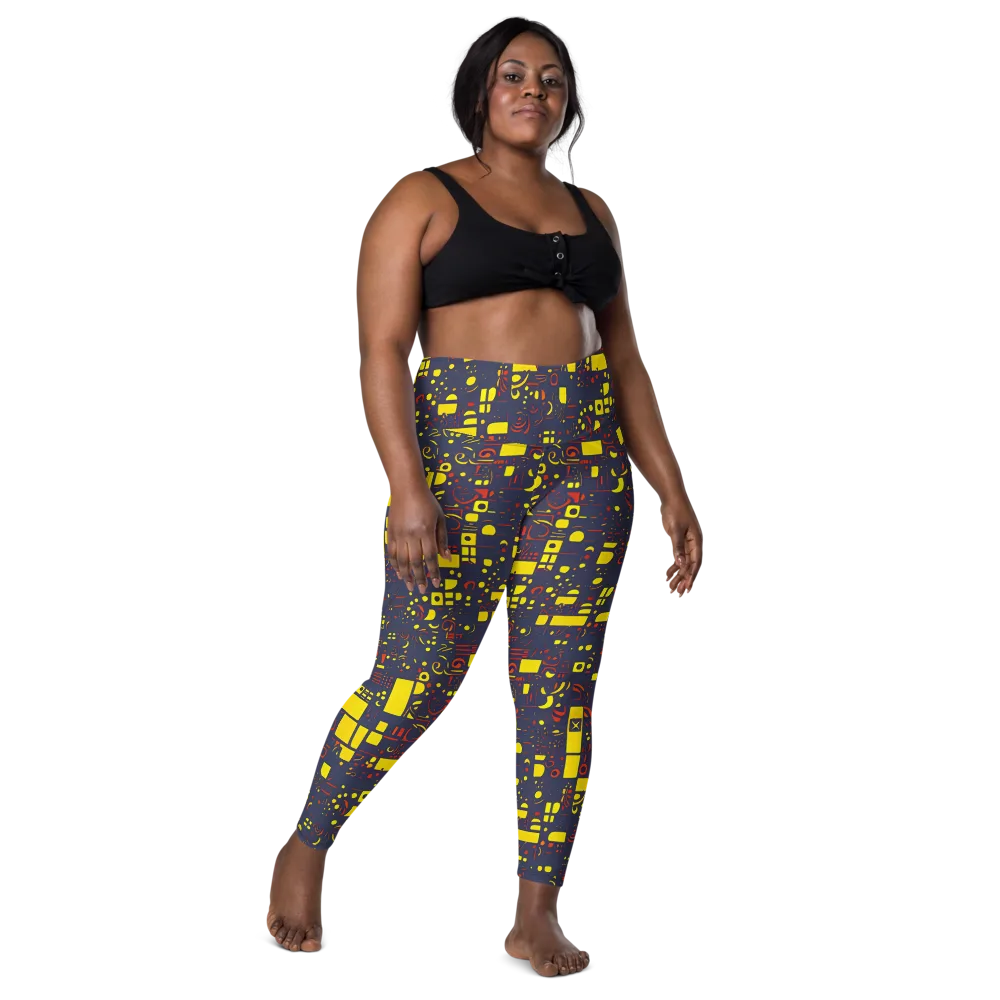 Indigo Voltage on Leggings with Pockets — Front