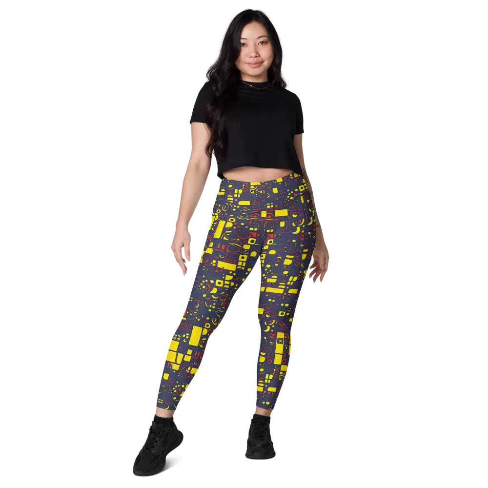 Indigo Voltage on Leggings with Pockets — Front