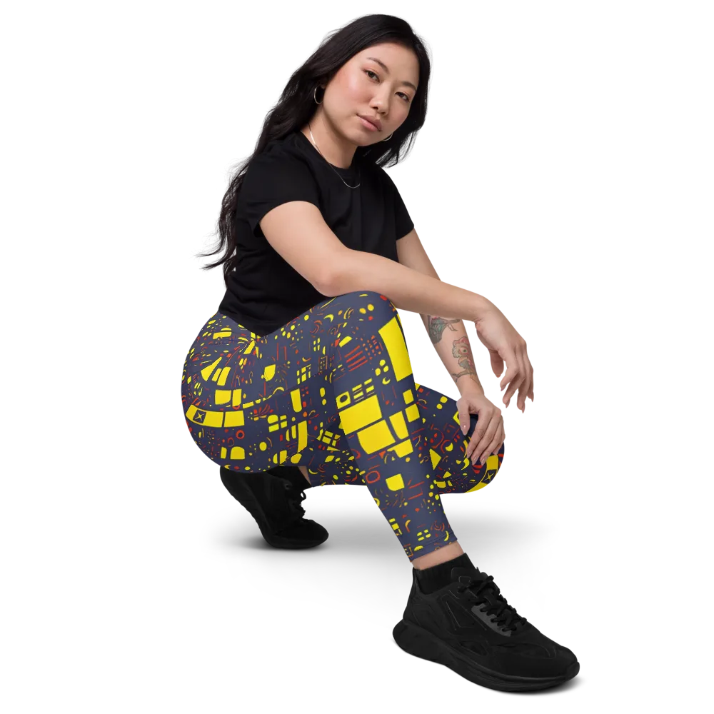 Indigo Voltage on Leggings with Pockets — Right Front