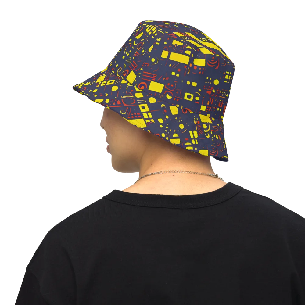 Indigo Voltage on Reversible Bucket Hat — Back Inside