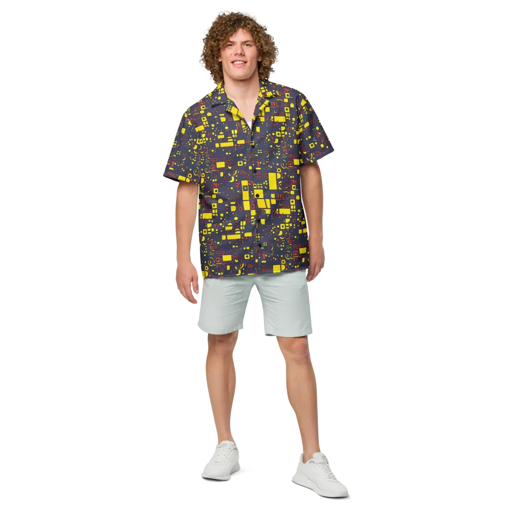 Indigo Voltage on Button Shirt — Front