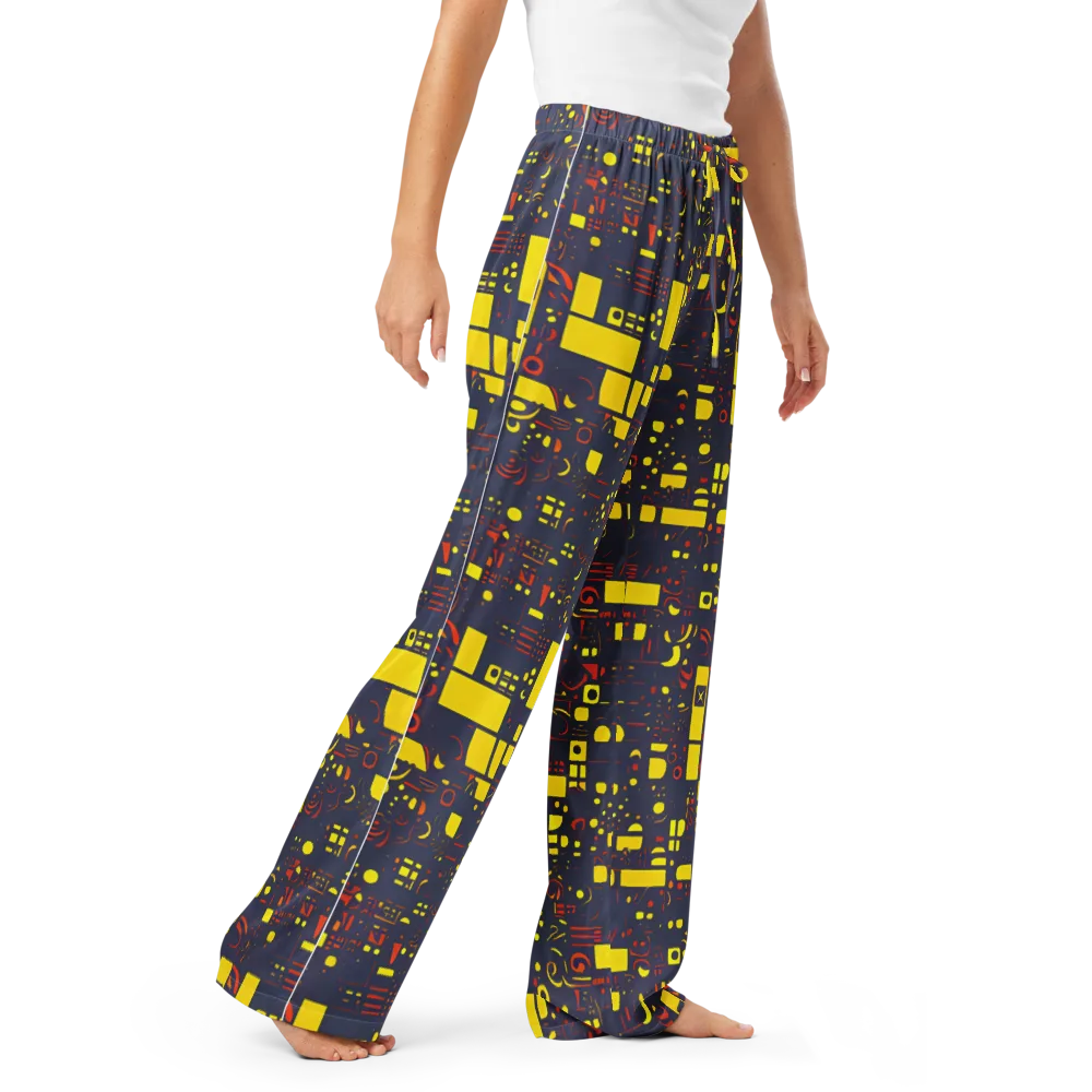 Indigo Voltage on Women's Pajama Pants — Right Front