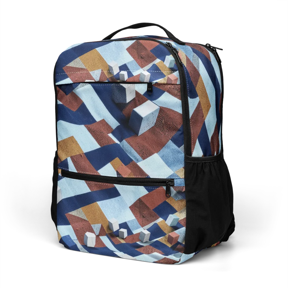 Cobalt Cubism on Utility Backpack — Left Front
