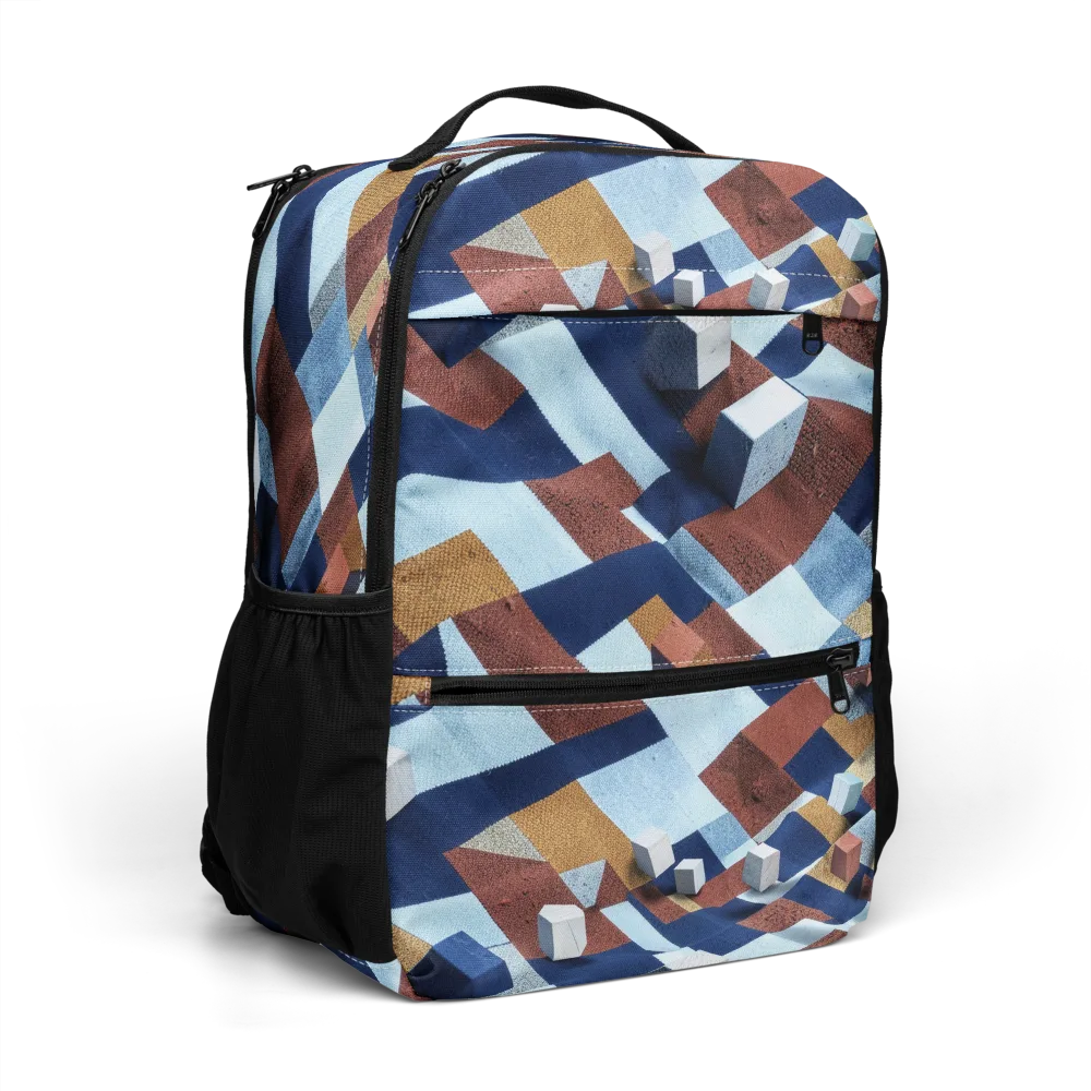 Cobalt Cubism on Utility Backpack — Right Front