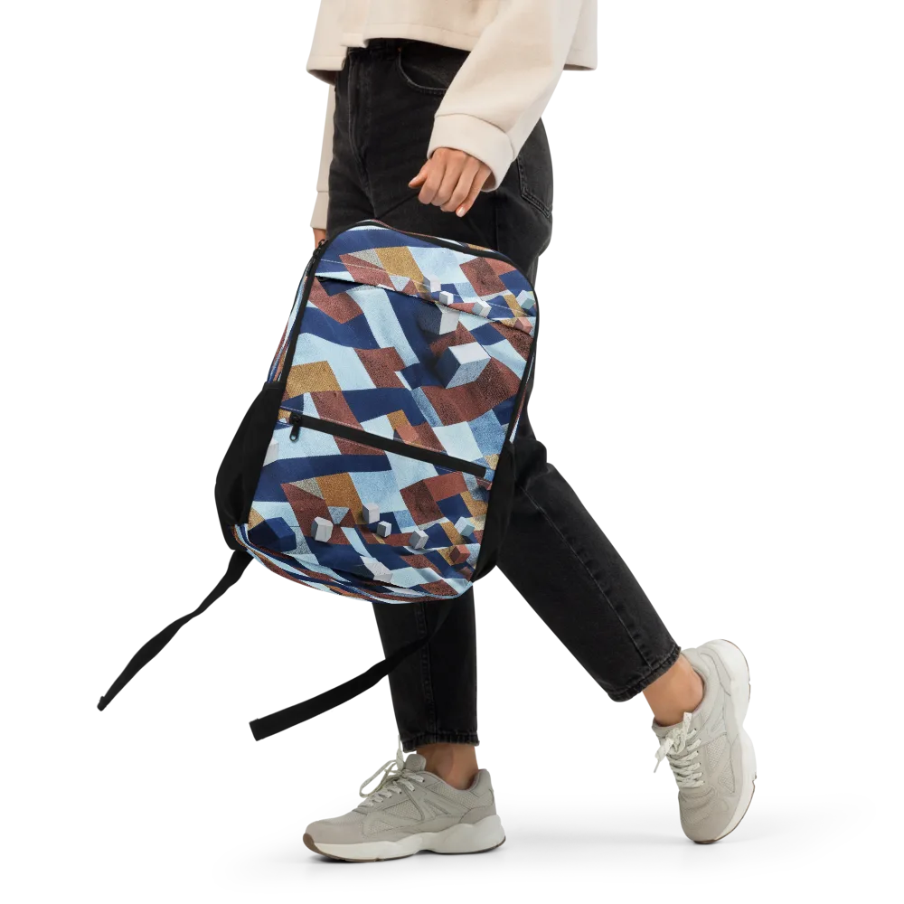 Cobalt Cubism on Utility Backpack — Front