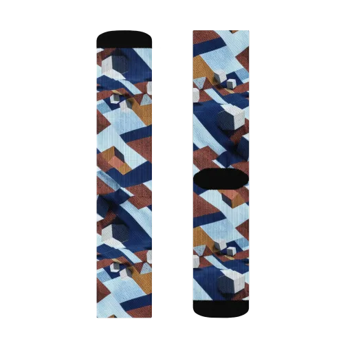 Cobalt Cubism on a Socks