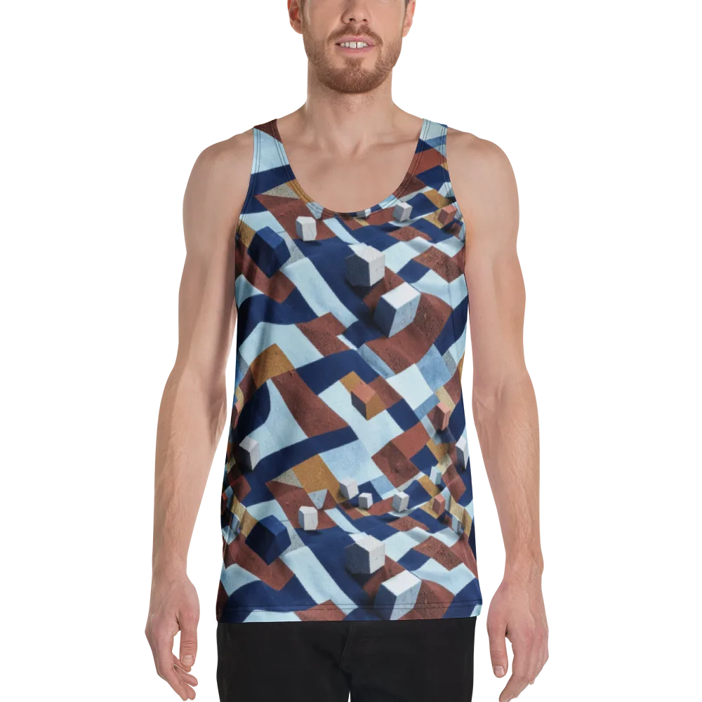 Cobalt Cubism on Men's Tank Top — Front
