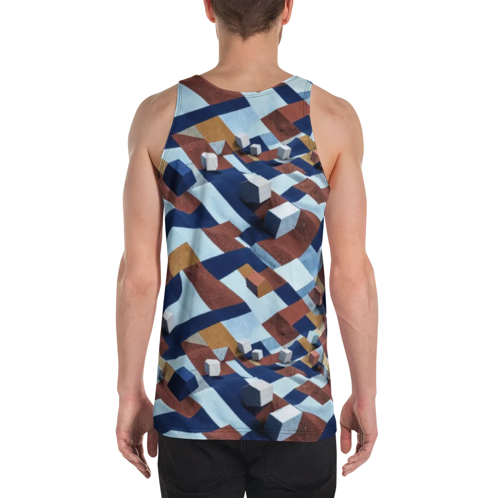 Cobalt Cubism on Men's Tank Top — Back