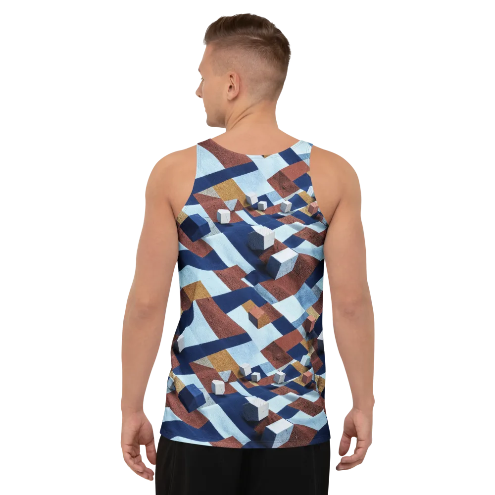 Cobalt Cubism on Men's Tank Top — Back