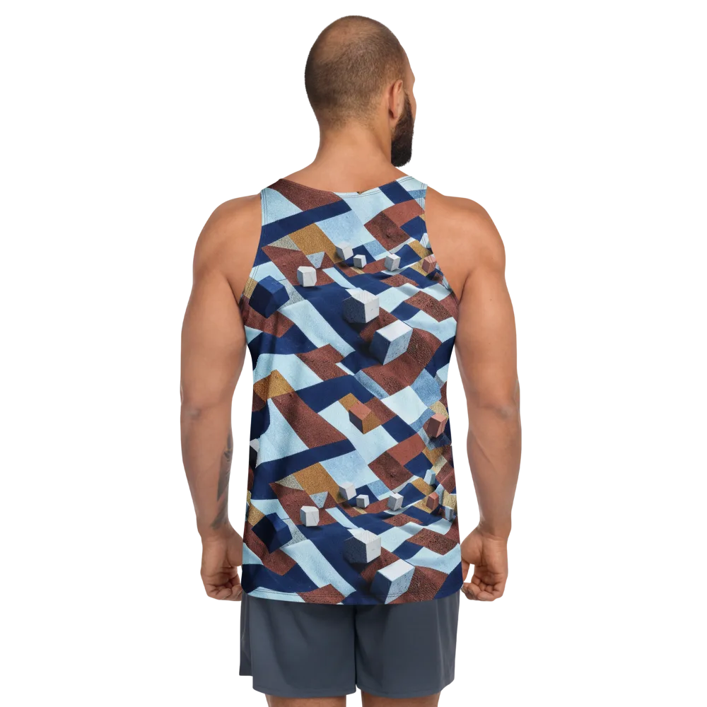Cobalt Cubism on Men's Tank Top — Back
