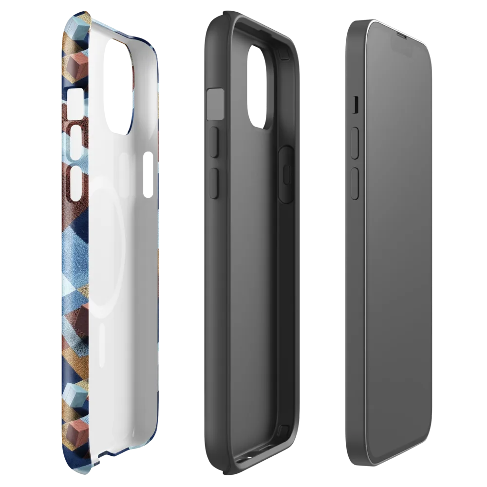 Cobalt Cubism on MagSafe Tough Case for iPhone® — Front