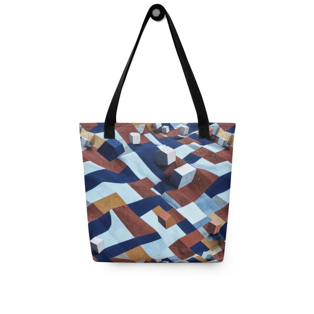 Cobalt Cubism on Tote Bag — Front