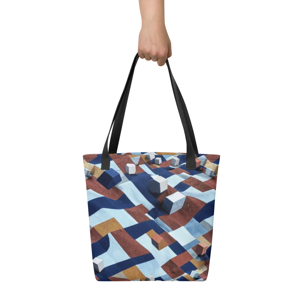 Cobalt Cubism on Tote Bag — Front