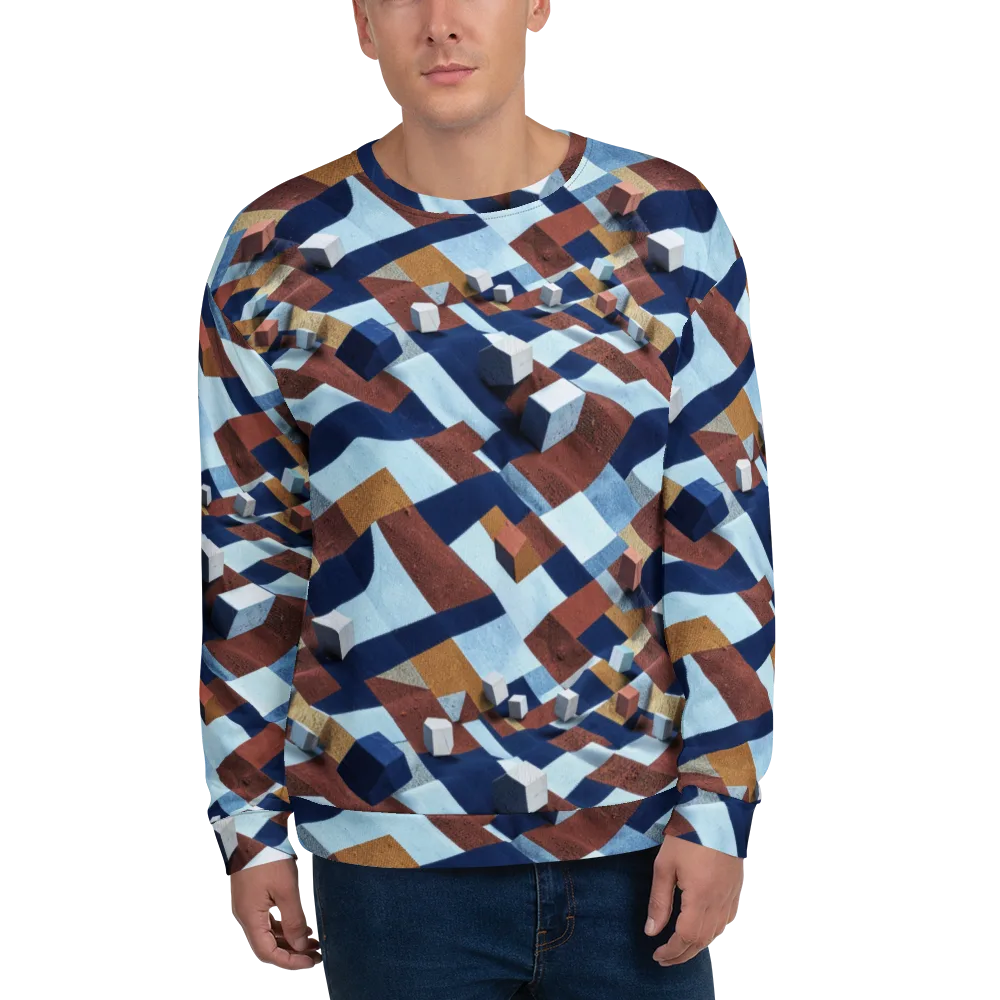 Cobalt Cubism on Sweatshirt — Front