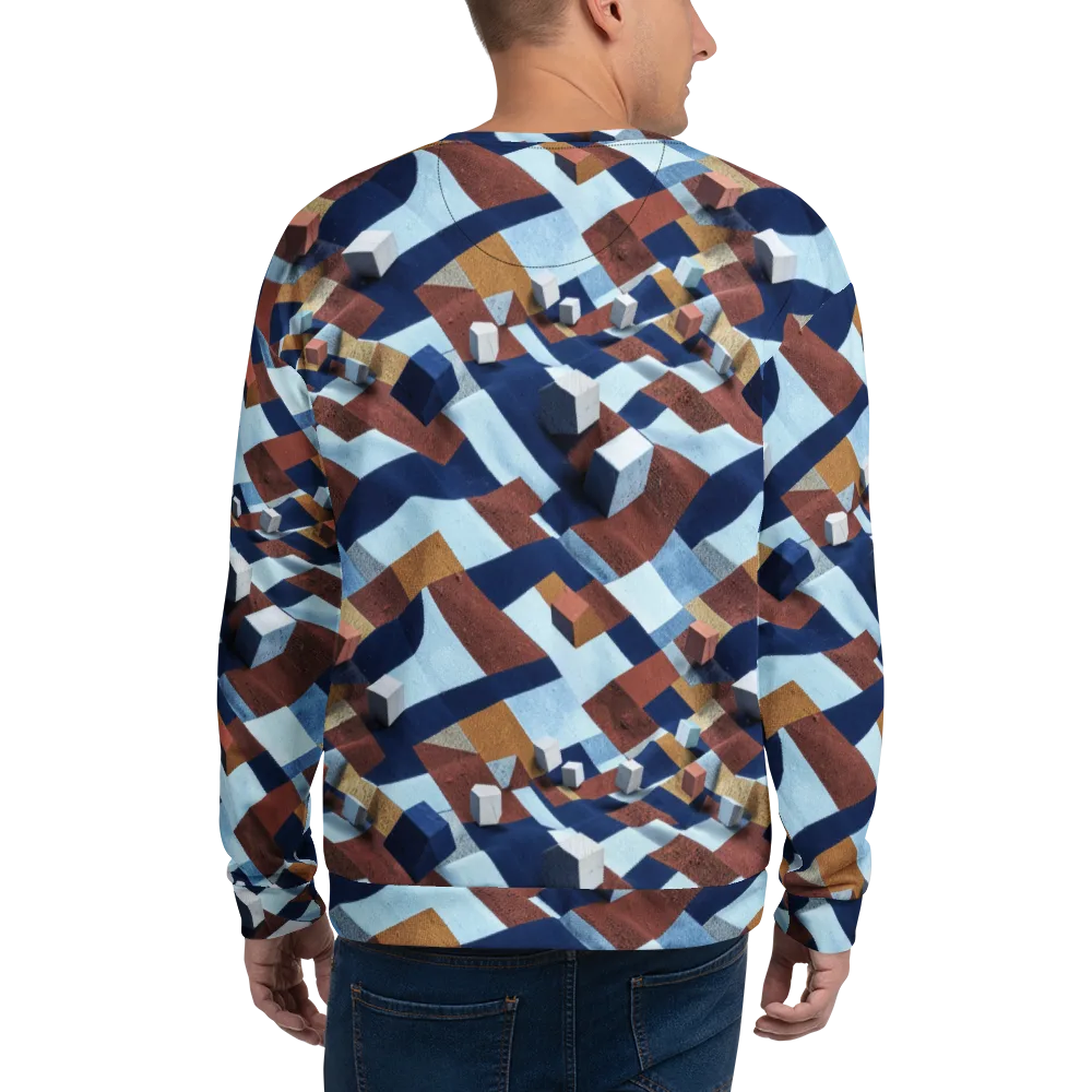 Cobalt Cubism on Sweatshirt — Back